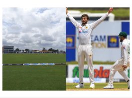 Sri Lanka vs Pakistan Test match filled with illegal betting adverts. FairPlay and 1xBat collage
